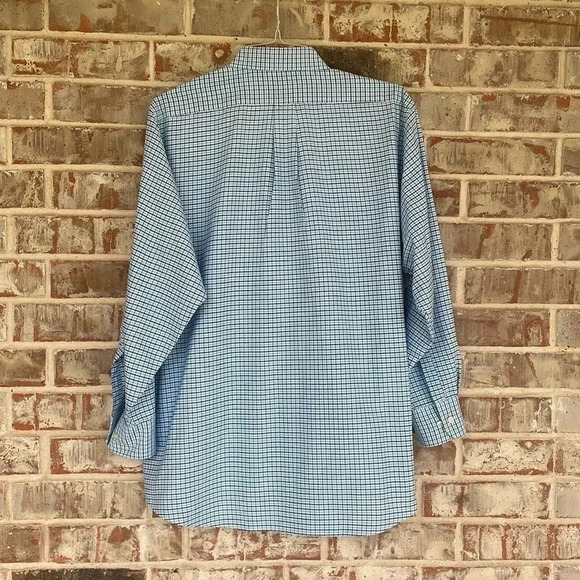 Chaps Blue Plaid Button Down Oxford Shirt - Picture 8 of 11